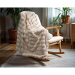 Primaviera DeLuxe Pom Rabbit Fur plaid Zand 150 x 200