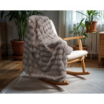 Primaviera DeLuxe Pom Rabbit Fur plaid Taupe/Rose 150 x 200