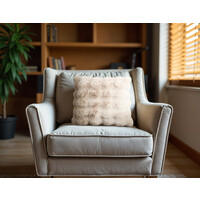 Primaviera DeLuxe Pom Rabbit Fur sierkussen Zand 50 x 50