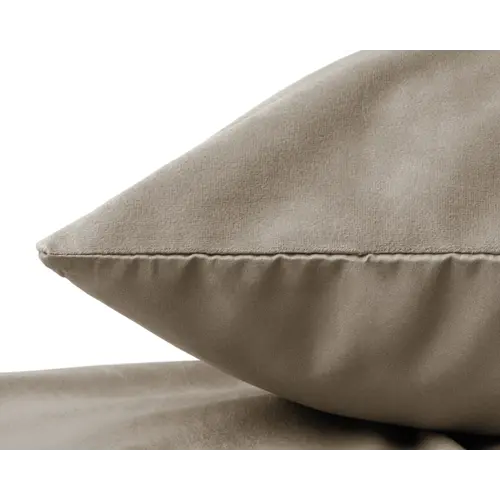 Sleeptime Velvet kussenslopen 2pack Taupe/Grijs 60 x 70