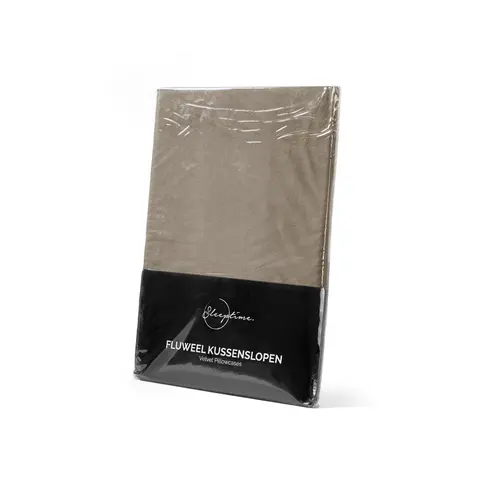 Sleeptime Velvet kussenslopen 2pack Taupe/Grijs 60 x 70