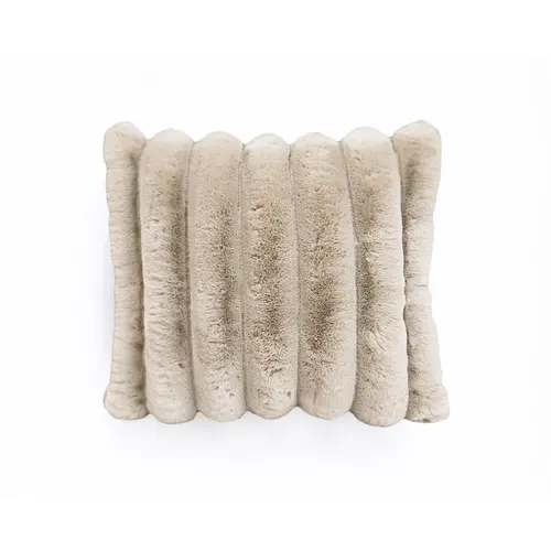 Primaviera DeLuxe Rib Rabbit Fur Sierkussen Zand 50 x 50
