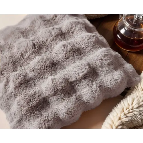 Primaviera DeLuxe Pom Rabbit Fur sierkussen Taupe/Rose 50 x 50