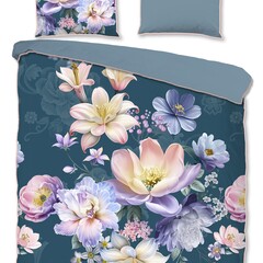 Descanso Dekbedovertrek Mirery katoen-satijn nr.10098 petrol