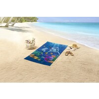 Good morning Strandlaken Mare 75x150 poly velours kids Good Morning nr.33185 blauw