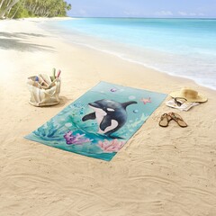 Good morning Strandlaken 75x150 poly velours kids Good Morning nr.33026 mint