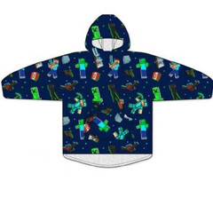 Minecraft Hoodie Fleece Deken, Creepers - Volwassen - One Size - Polyester