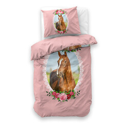 Little Monster Dekbedovertrek Cute Horse Roze 140 x 200/220