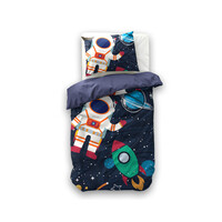 Little Monster Dekbedovertrek Space man 2 Blauw 140 x 200/220