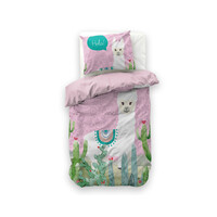 Little Monster Dekbedovertrek Hola lama Roze 140 x 200/220