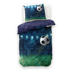 Little Monster Dekbedovertrek Live football Blauw 140 x 200/220