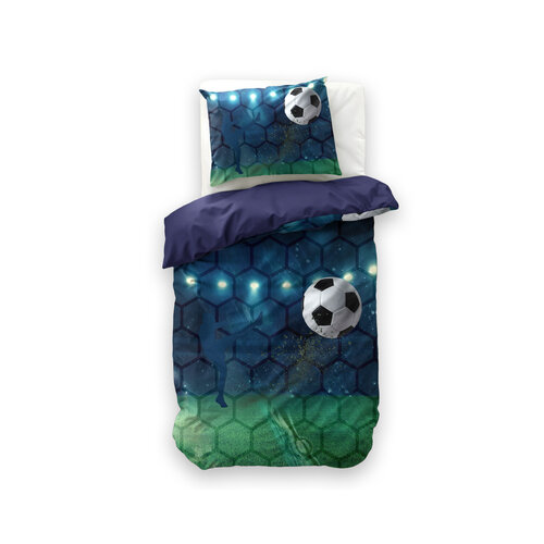 Little Monster Dekbedovertrek Live football Blauw 140 x 200/220