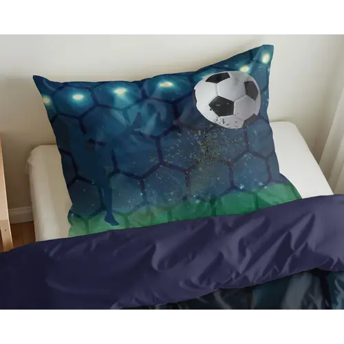 Little Monster Dekbedovertrek Live football Blauw 140 x 200/220