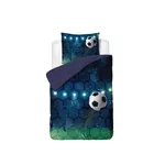 Little Monster Dekbedovertrek Live football Blauw 140 x 200/220