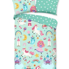 Good morning Dekbedovertrek Magic nr.33238 mint - 100% katoen