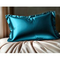 Sleeptime Glossy Petrol Kussensloop 60 x 70