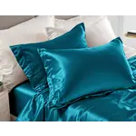 Sleeptime Glossy Petrol Kussensloop 60 x 70