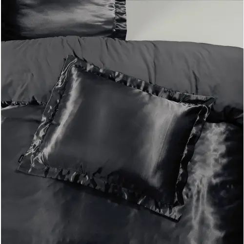 Sleeptime Glossy Zwart Kussensloop 60 x 70