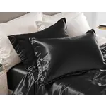 Sleeptime Glossy Zwart Kussensloop 60 x 70