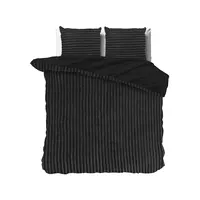 Sleeptime Dekbedovertrek Rib Teddy Zwart