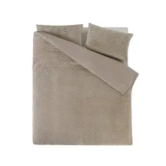 Sleeptime Dekbedoveertrek Chevron Teddy Taupe