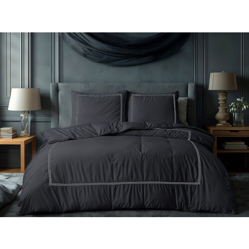 Primaviera DeLuxe Dekbedovertrek Brata Zwart/Grijs Zwart