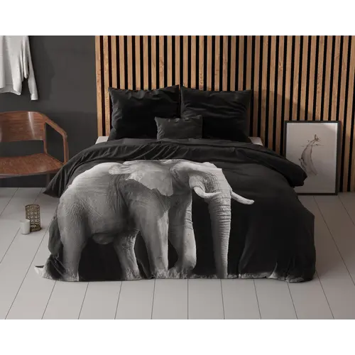 Sleeptime Dekbedovertrek Elephant Zwart