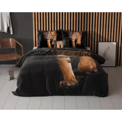 Sleeptime Dekbedovertrek Tiger icon Zwart