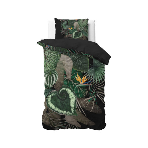 Sleeptime Dekbedovertrek Dark leaves Groen