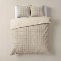 Sleeptime Dekbedovertrek Faux Fur Check Beige