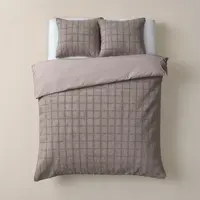 Sleeptime Dekbedovertrek Faux Fur Check Taupe