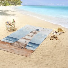 Good morning Strandlaken 100x180 poly velours Good Morning nr.10085 blauw