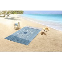 Good morning Strandlaken 100x180 poly velours Good Morning nr.33266 blauw