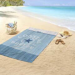 Good morning Strandlaken 100x180 poly velours Good Morning nr.33266 blauw