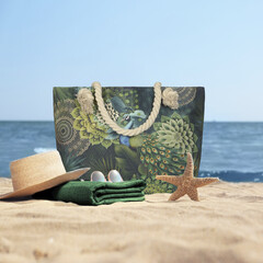 HIP Strandtas HIP 43x60 cm no.33134 groen