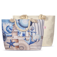 HIP Strandtas HIP 43x60 cm no.33219 blauw