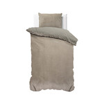 Sleeptime Dekbedovertrek Velvet uni Taupe/Grijs