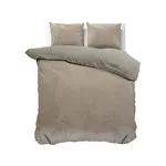 Sleeptime Dekbedovertrek Velvet uni Taupe/Grijs