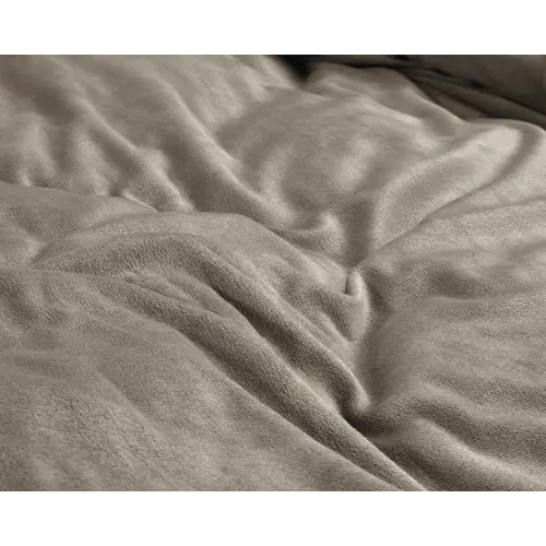 Sleeptime Dekbedovertrek Velvet uni Taupe/Grijs
