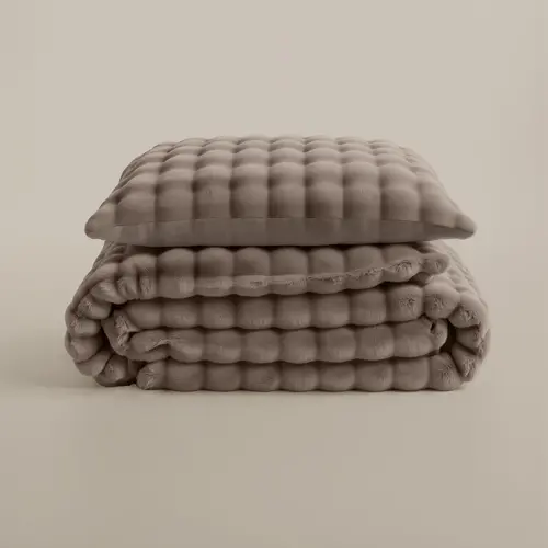 Sleeptime Dekbedovertrek Pom Pom Taupe