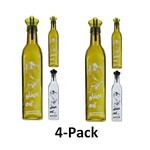 Koopman 4 pack - Glazen fles met dispenser voor azijn/olie 0,5 L