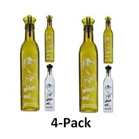 Koopman 4 pack - Glazen fles met dispenser voor azijn/olie 0,5 L