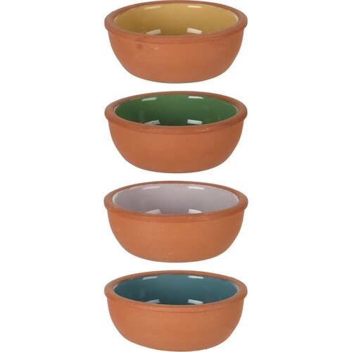 Koopman Tapas schaaltjes - 4x st - 10 x 4 cm - 150 ml - terracotta - hapjes bakjes