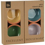 Koopman Tapas schaaltjes - 4x st - 10 x 4 cm - 150 ml - terracotta - hapjes bakjes