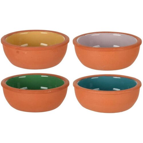 Koopman Tapas schaaltjes - 4x st - 10 x 4 cm - 150 ml - terracotta - hapjes bakjes
