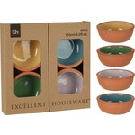 Koopman Tapas schaaltjes - 4x st - 10 x 4 cm - 150 ml - terracotta - hapjes bakjes