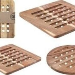 Koopman Onderzetter Acacia 2ass Design (beiden desings, 2+2))