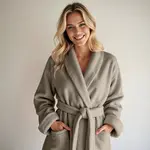 Dreamhouse Coral fleece Badjas Taupe