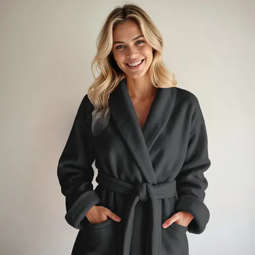 Dreamhouse Coral fleece Badjas Zwart