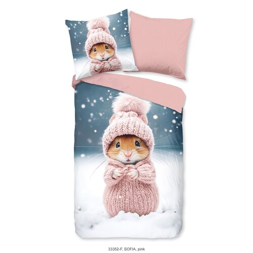Good morning Dekbedovertrek Sofia flanel kids nr.33352 pink